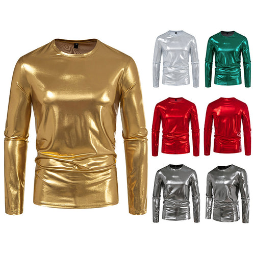 Damen Glänzendes Langarmshirt aus hochwertigem Material EB