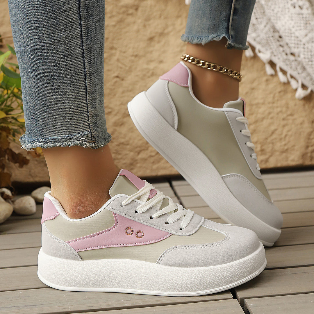 Damen Plattform Sneakers mit sportlichem Chic und gepolstertem Innenfutter EB