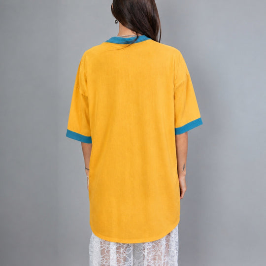 Damen oversized Polo-Tunika mit Kontrastkragen und aufgesetzten Brusttaschen Eichborn Berlin