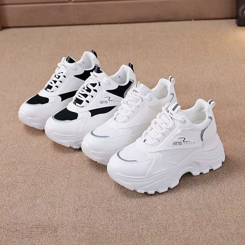 Damen Chunky Fashion Sneakers mit atmungsaktiven Mesh-Einsätzen und rutschfester Sohle EB