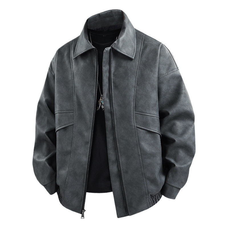 Herren Übergangsjacke im lässigen Vintage-Stil mit seitlichen Eingrifftaschen und elastischen Bündchen EB