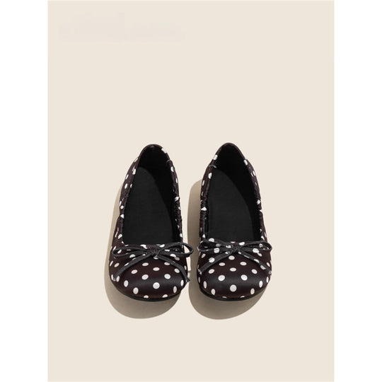 Damen Ballerinas mit punktiertem Design und zierlicher Schleifenapplikation EB