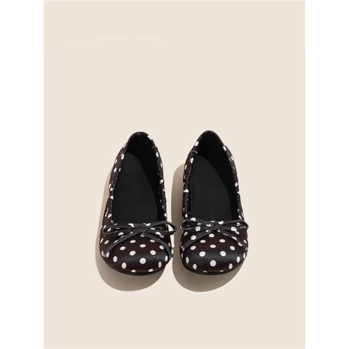 Damen Ballerinas mit punktiertem Design und zierlicher Schleifenapplikation EB