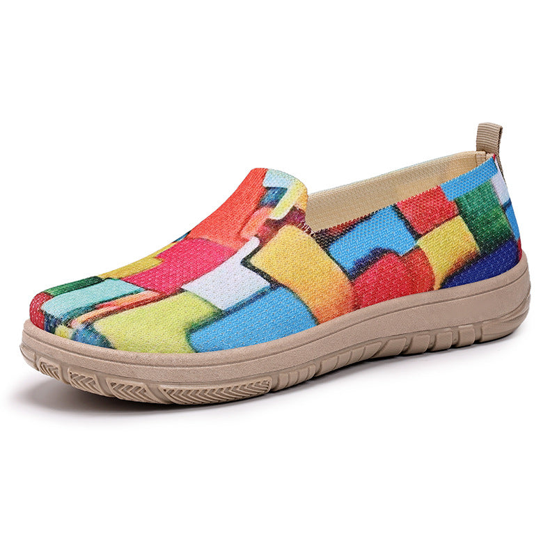 Damen Modische Slip-On Schuhe mit buntem Design EB