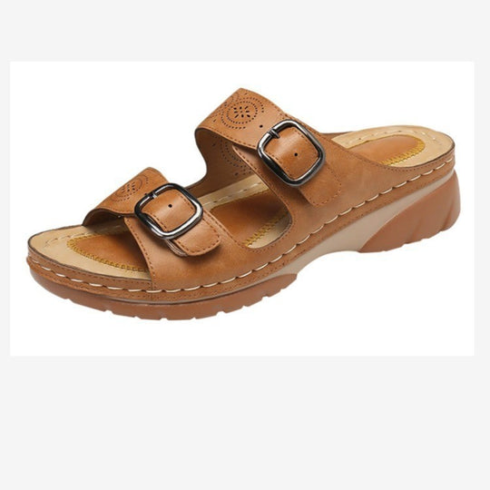 Damen Fußbett-Sandalen mit verstellbaren Riemen und anatomischer Dämpfung EB