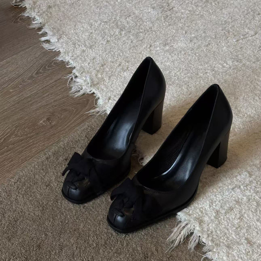 Damen Elegante Pumps mit dekorativem Schleifen-Detail EB