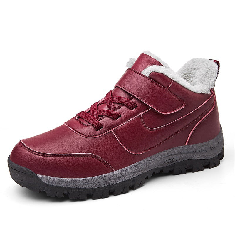 Damen Warmgefütterte Winterstiefel mit rutschfester Sohle und verstellbarem Klettverschluss EB