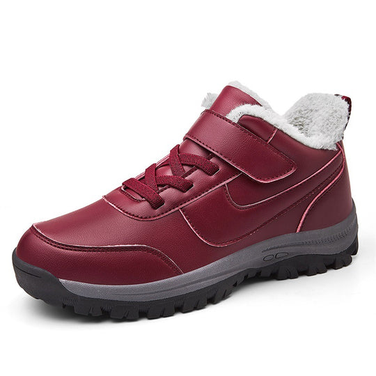 Damen Warmgefütterte Winterstiefel mit rutschfester Sohle und verstellbarem Klettverschluss EB