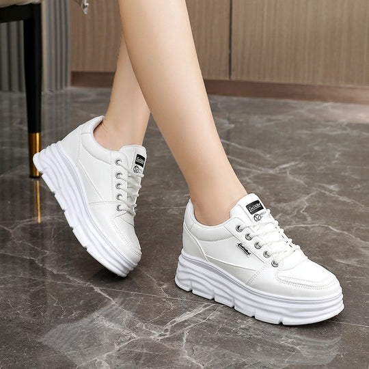 Damen modische Plateau-Sneaker mit rutschfester Sohle und bequemer Polsterung EB