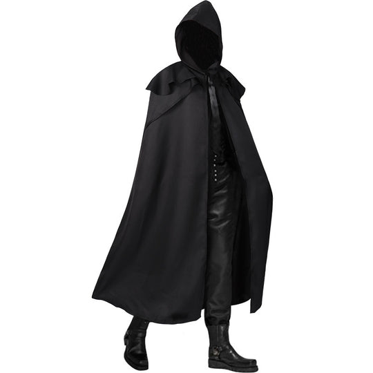 Unisex nan langer Kapuzenumhang mit weitem Fall, abnehmbarem Schultercape und verdecktem Bindesystem Eb