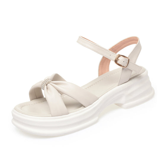 Damen Sandalen mit verstellbarem Fesselriemen und trendigem Blockabsatz EB