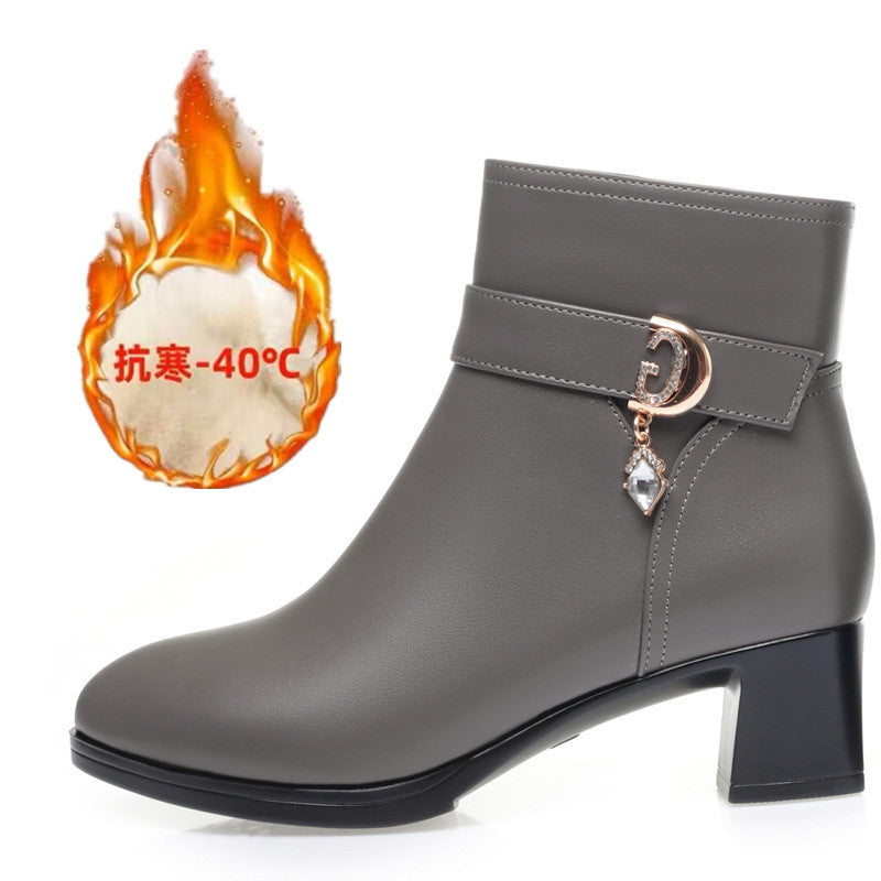 Damen Elegante Stiefeletten mit modischem Schnallen-Detail EB