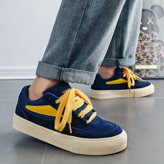 Damen Sportliche Sneaker mit modischem Veloursleder und bequemer Gummisohle EB