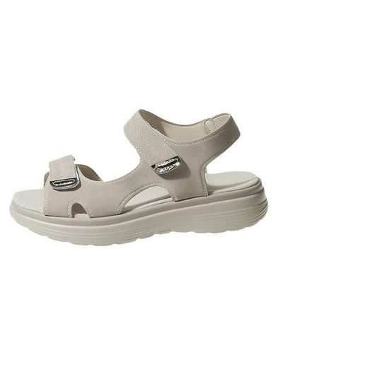 Damen Komfortable Plateau-Sandalen mit verstellbarem Riemen und ergonomischem Fußbett EB