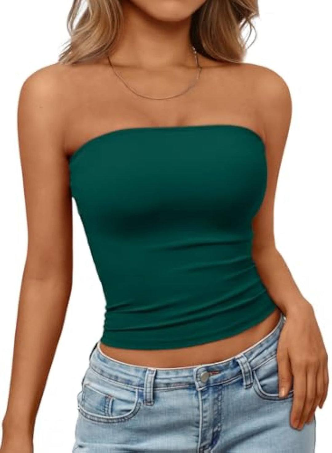 Damen Bandeau-Oberteil aus elastischem Material mit figurbetontem Schnitt EB