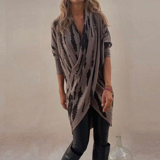 Damen Wickeloberteil mit kreativem Muster und lässigem Schnitt EB