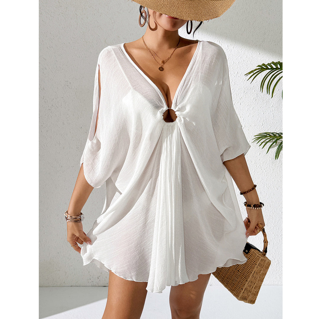 Damen Kaftan mit tiefem V-Ausschnitt und zurückgezogenem Design EB