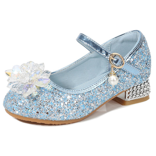 Mädchen Ballerinas mit funkelnden Kristallblüten und Glitzer EB