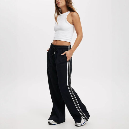 Damen Weite Jogginghose mit Kordelzug, elastischem Bund & seitlichen Kontraststreifen EB