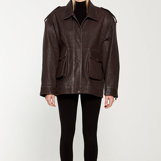 Damen Oversized jacke im robusten Design mit praktischen Taschen EB