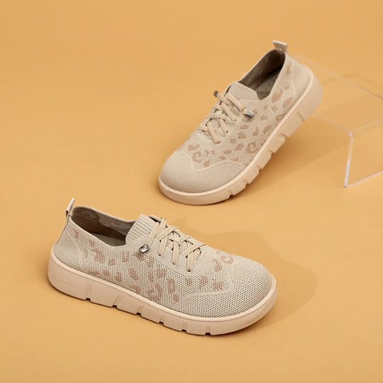 Damen Atmungsaktive Sneaker mit modischem Leopardenmuster EB
