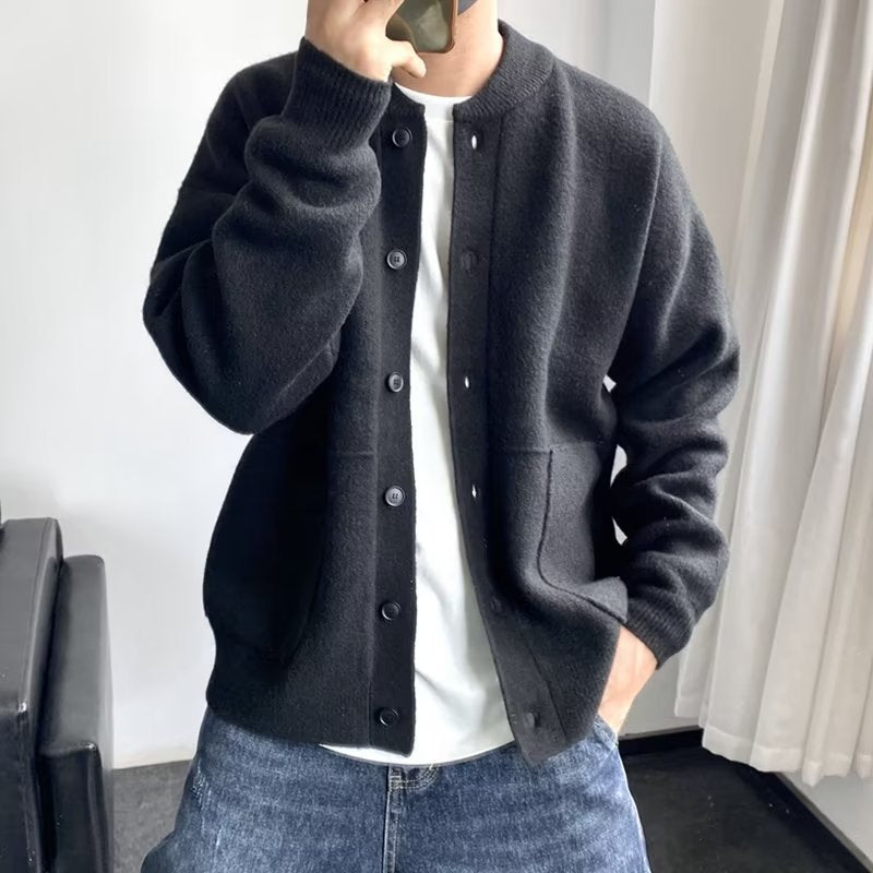 EB | Klassische Strickjacke mit Knöpfen Wollmischung Warm und Stilvoll