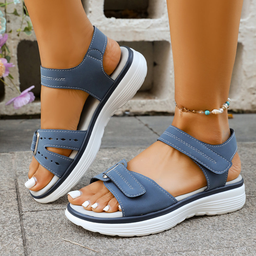 Damen Komfortable Sandalen mit verstellbaren Riemen und ergonomischem Fußbett EB