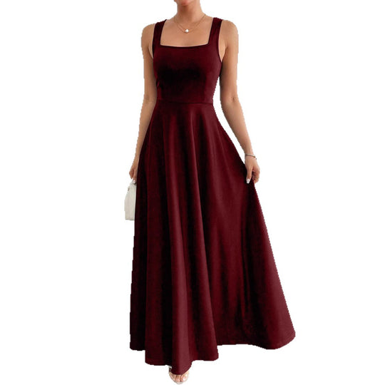Elegantes Damen Maxikleid mit weichem Schnitt & quadratischem Ausschnitt | EB