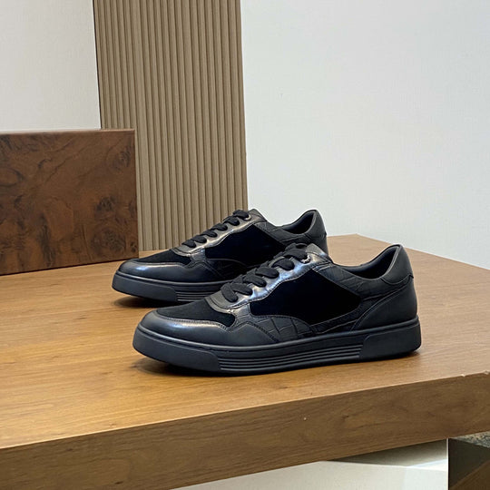 Damen hochwertige Sneaker mit eleganter Wildleder- und Lederkombination EB