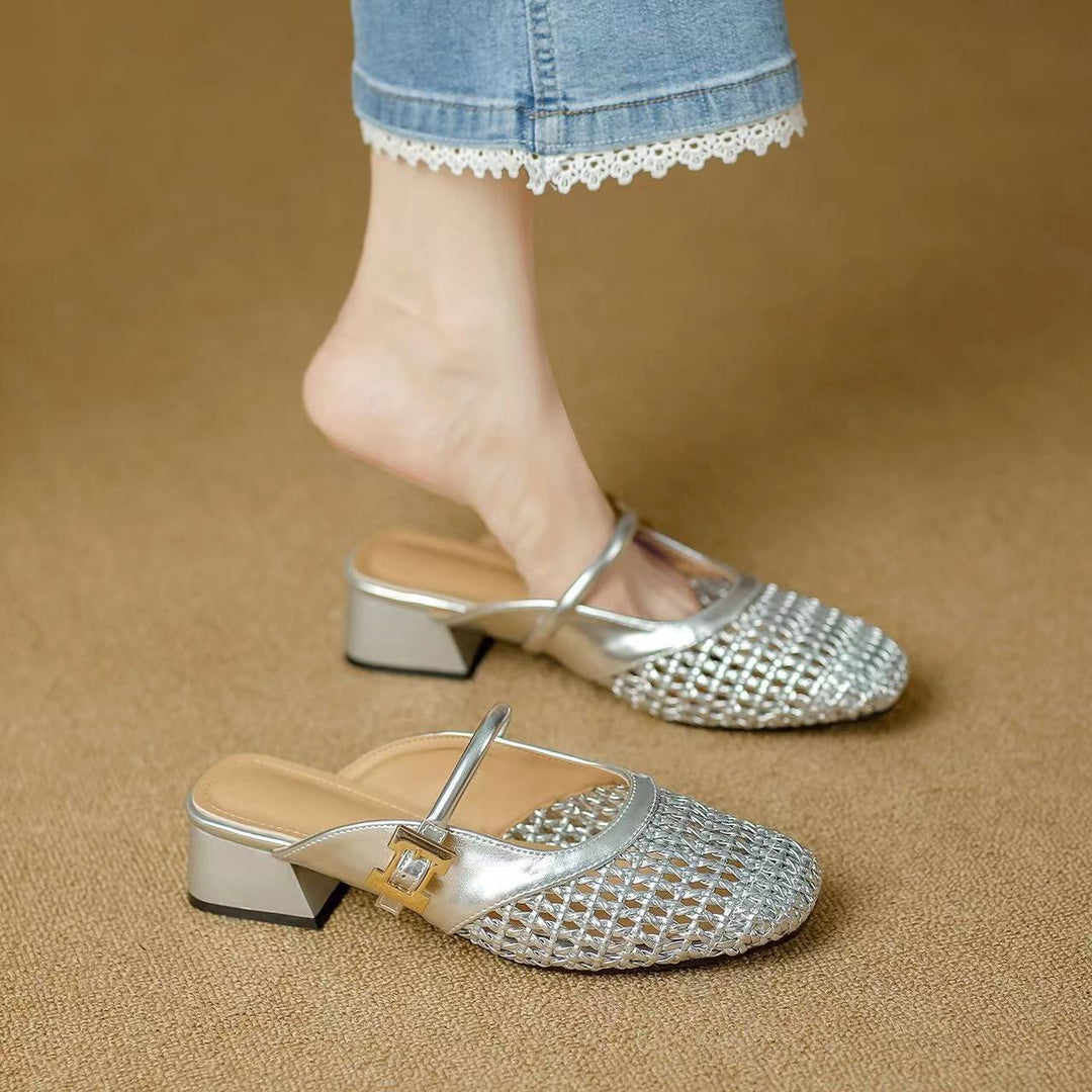 Damen modische Mules mit Glamourösen Details EB