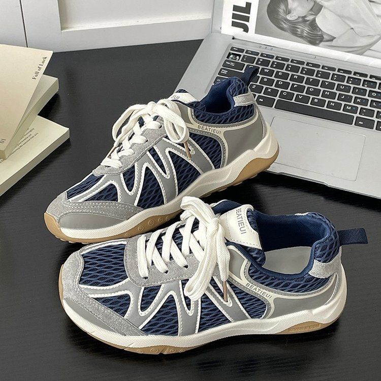 Damen Atmungsaktive Fitness-Sneaker mit flexiblem Mesh-Obermaterial und rutschfester Sohle EB