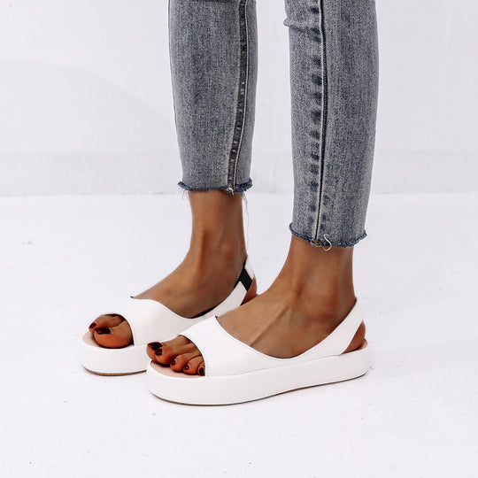 Damen Komfortable Offene Sandalen mit elastischem Riemendesign EB