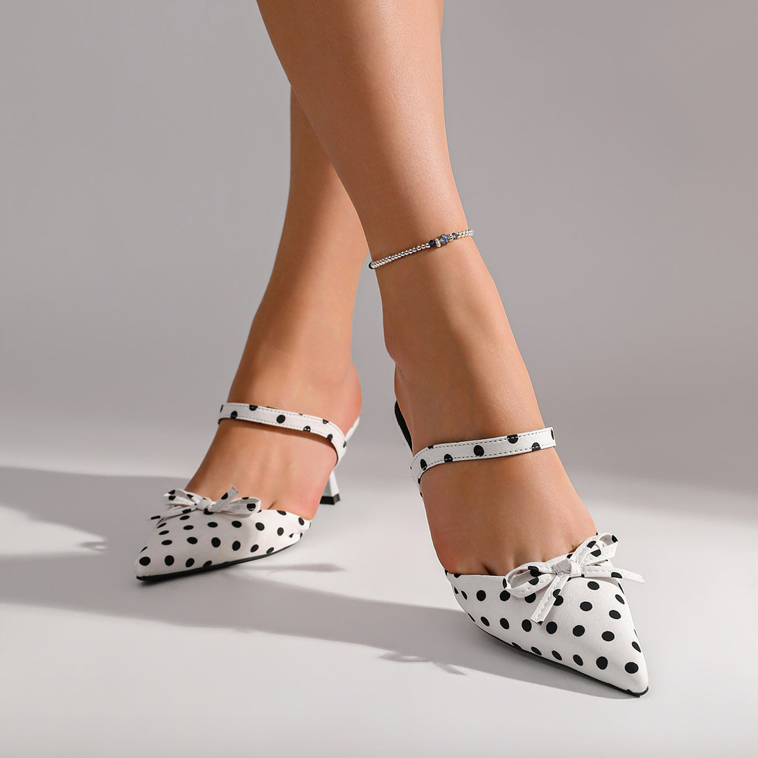 Damen Sling-Pumps mit verspieltem Punkte-Design und elegantem Riemchen EB