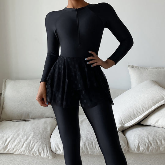 Damen Sportlicher Schwimmanzug mit schwingendem Rock EB