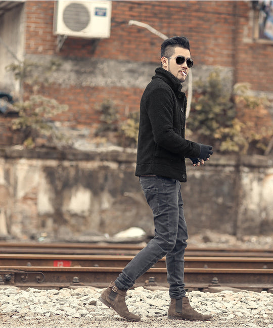 Herren gefütterte Thomaskapelle Jacke mit stilvollem Knopfverschluss und lässigem Design EB
