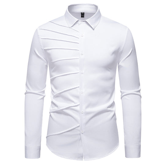 Herren Modisches Langarmhemd mit strukturiertem Design EB