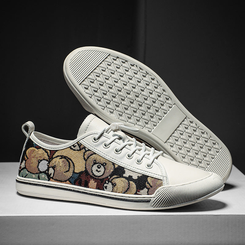 Damen Sneakers mit kreativem Bärenmotiv und rutschfester Sohle EB