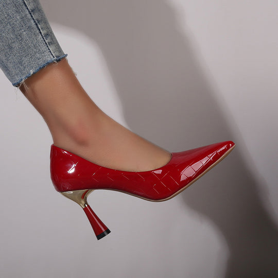 Damen elegante High Heel Pumps mit modernem Blockabsatz EB