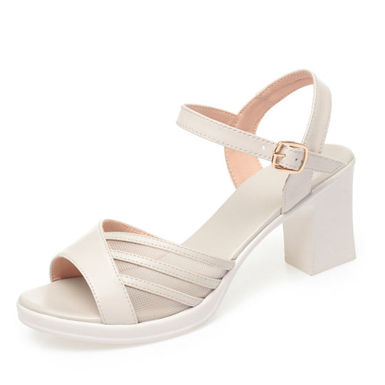 Damen Elegante Sling-Back Sandalen mit modischem Riemchen und komfortablem Blockabsatz EB