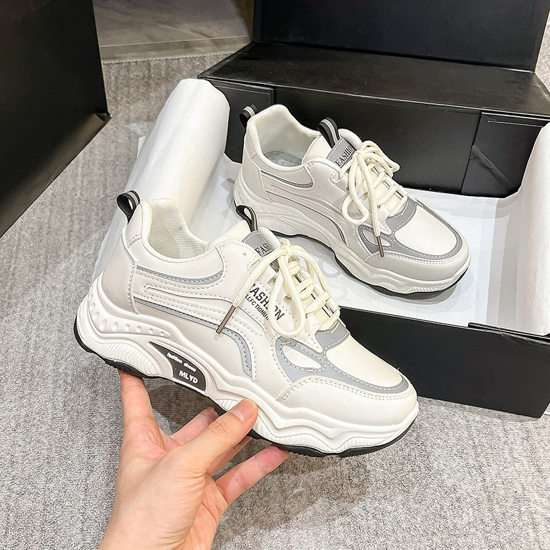Damen Modische Sneaker mit dicker Sohle und atmungsaktivem Obermaterial EB