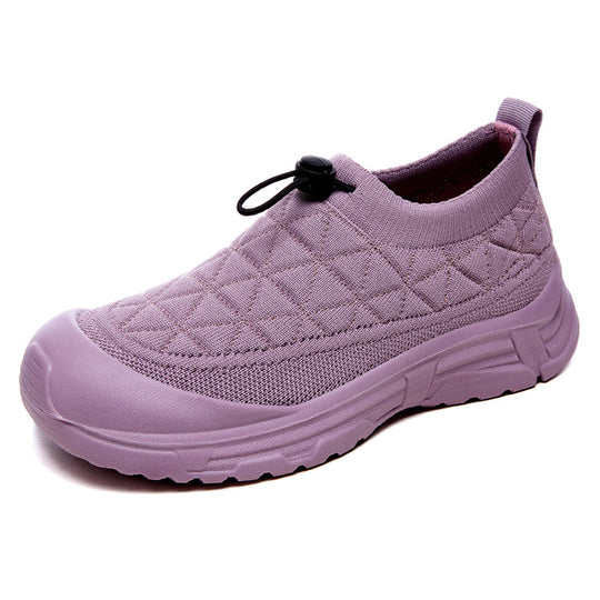 Damen Sportliche Slip-On Sneakers mit atmungsaktivem Obermaterial und rutschfester Sohle EB