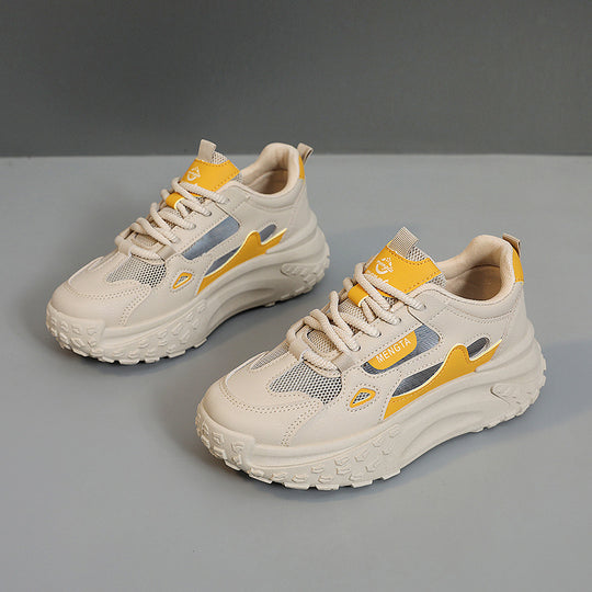 Damen sportliche Chunky Sneakers mit atmungsaktiven Netzeinsätzen und dämpfender Sohle EB