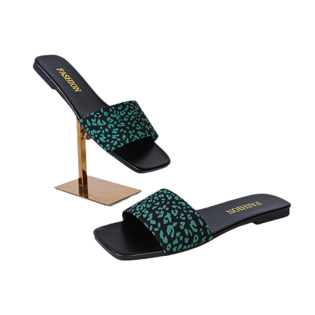 Damen modische Riemchen-Sandalen mit tierischem Muster und komfortabler Sohle EB