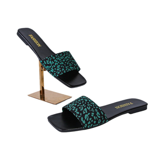 Damen modische Riemchen-Sandalen mit tierischem Muster und komfortabler Sohle EB