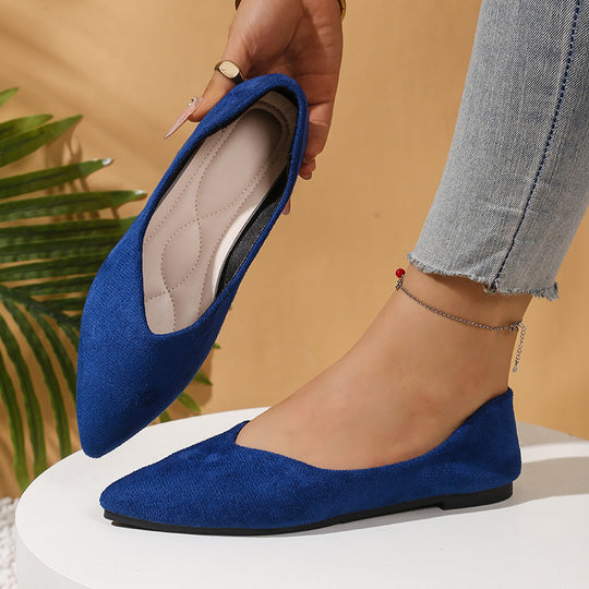 Damen elegante Ballerinas mit spitzer Zehenpartie und ultraleichter Sohlenkonstruktion EB