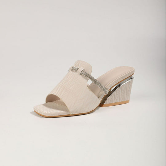 Damen elegante Slide-Sandalen mit funkelnden Akzenten EB