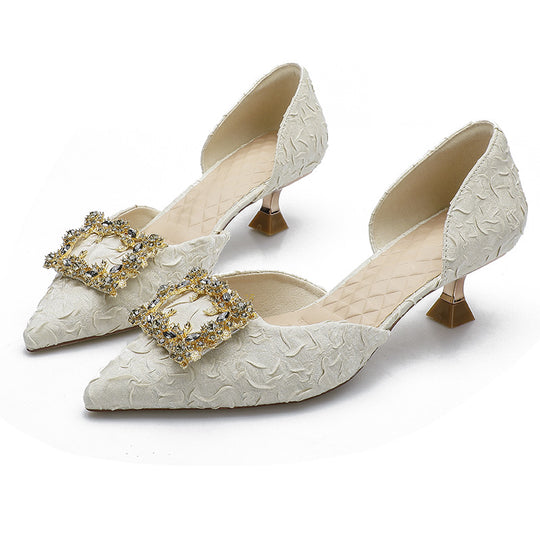 Damen eleganter Sling-Pump mit dekorativem Schmuck EB
