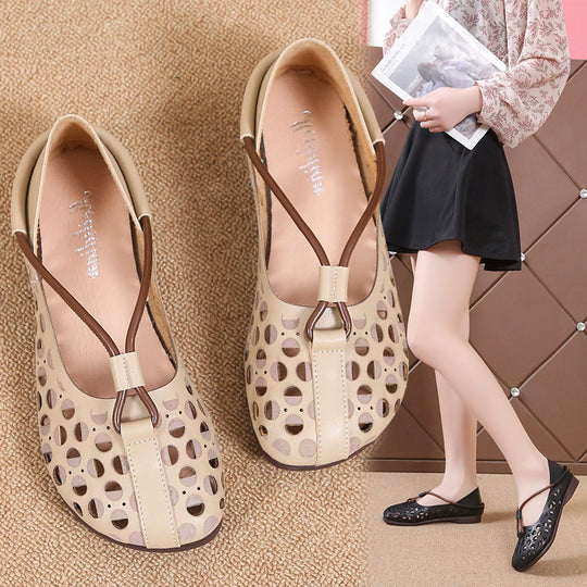 Damen Loafers mit atmungsaktivem Lochdesign und flexiblem Fußbett EB