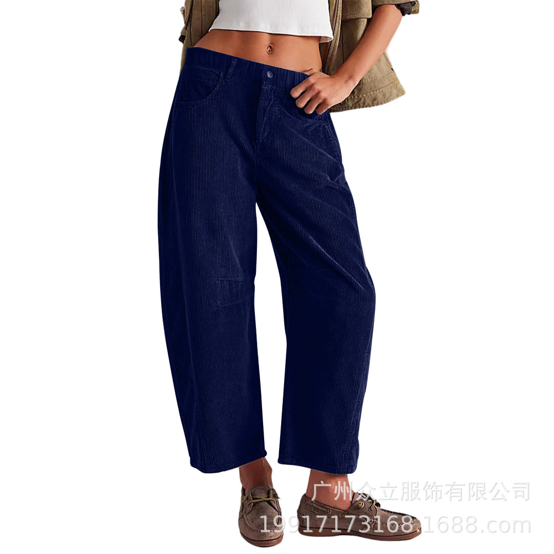 Damen Bequeme und stylische Palazzo-Hosen mit seitlichen Taschen EB