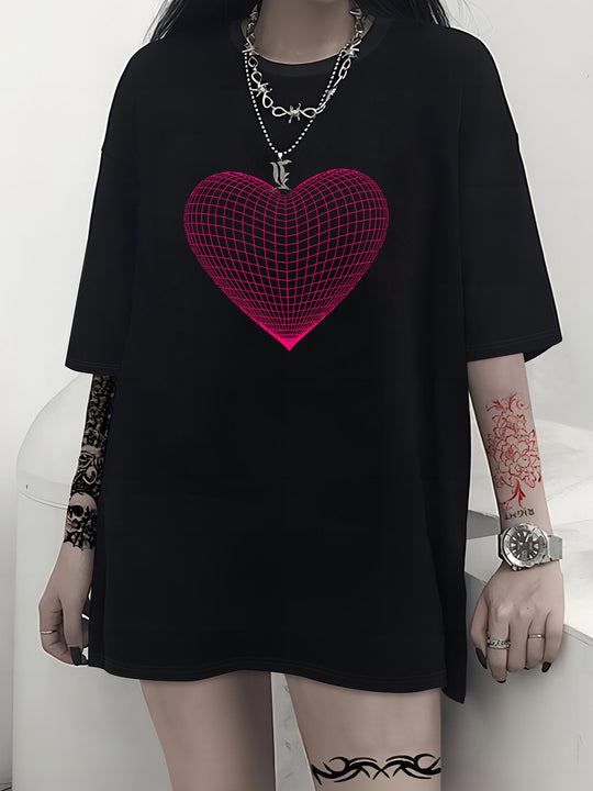 Damen T-Shirt mit kreativem Katzenmotiv und verspielter Schleife EB